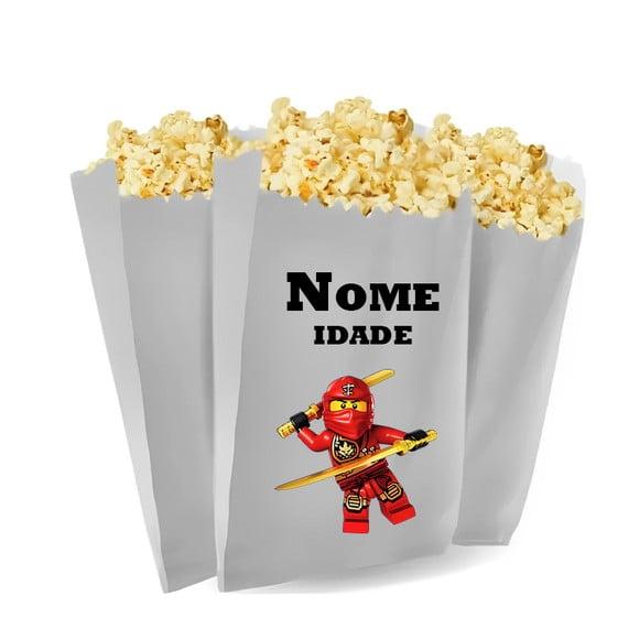 Saquinho de Pipoca Personalizado 13x7cm Ninjago