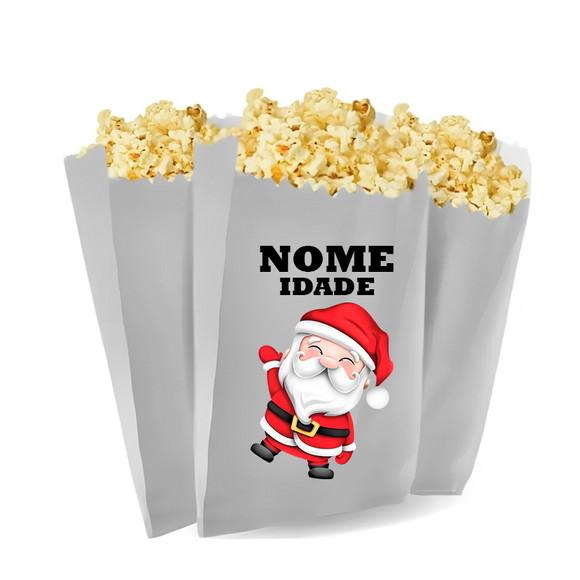 Saquinho de Pipoca Personalizado 13x7cm Natal