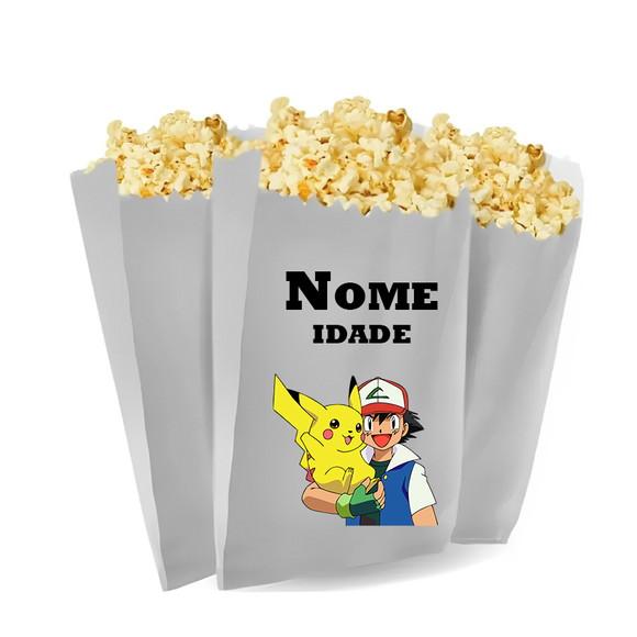 Saquinho de Pipoca Personalizado 13x7cm Pokemon