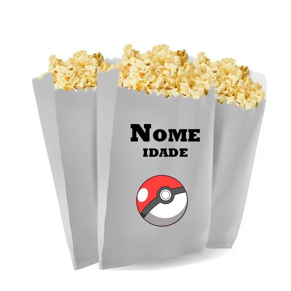 Saquinho de Pipoca Personalizado 13x7cm Pokemon