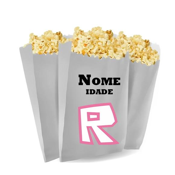 Saquinho de Pipoca Personalizado 13x7cm Roblox