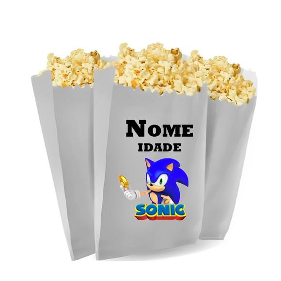 Saquinho de Pipoca Personalizado 13x7cm Sonic