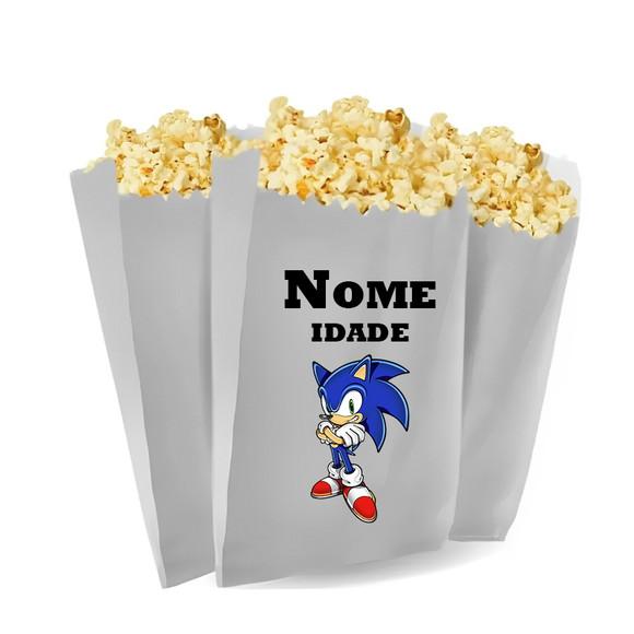 Saquinho de Pipoca Personalizado 13x7cm Sonic