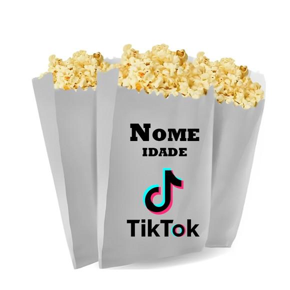 Saquinho de Pipoca Personalizado 13x7cm Tiktok