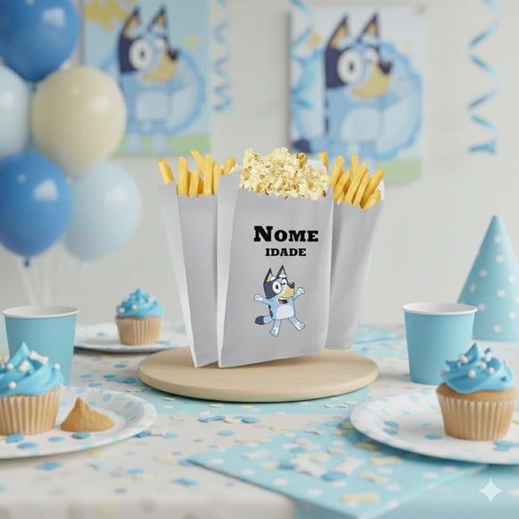Saquinho de Pipoca Tema Bluey Festa Infantil