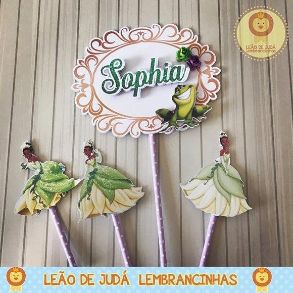 TOPO DE BOLO a princesa e o sapo
