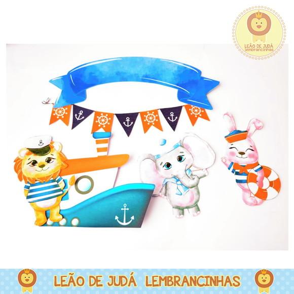 TOPO DE BOLO Animais Marinheiros