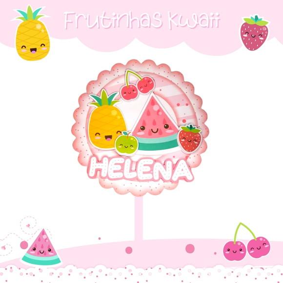 TOPO DE BOLO frutas kawaii