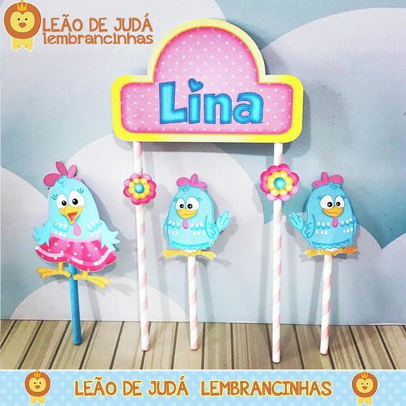 TOPO DE BOLO GALINHA PINTADINHA