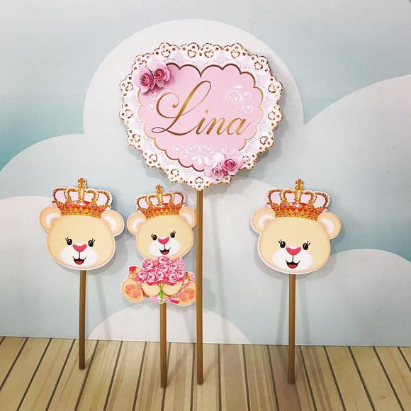 TOPO DE BOLO ursinha princesa