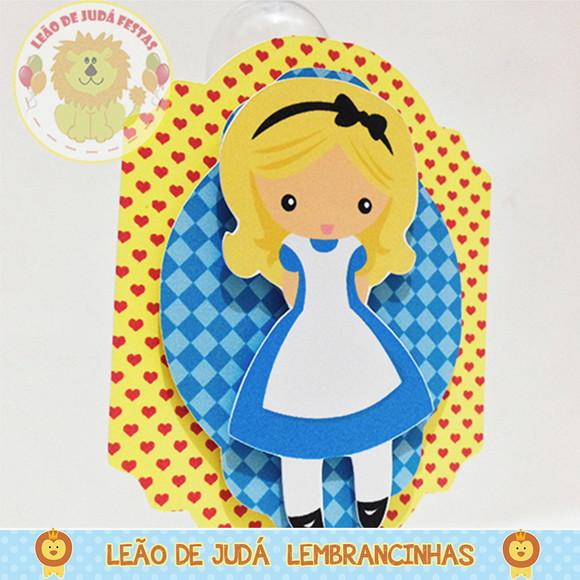 Tubete 13cm com 3 aplique tema Alice