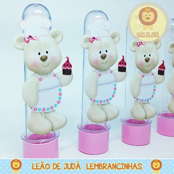 Tubete 13cm tema Ursa Confeiteira