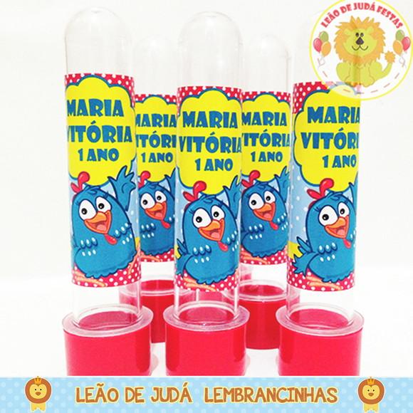 Tubete adesivado 13cm tema Galinha Pintadinha
