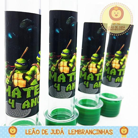 Tubete adesivado 13cm tema Tartaruga Ninja