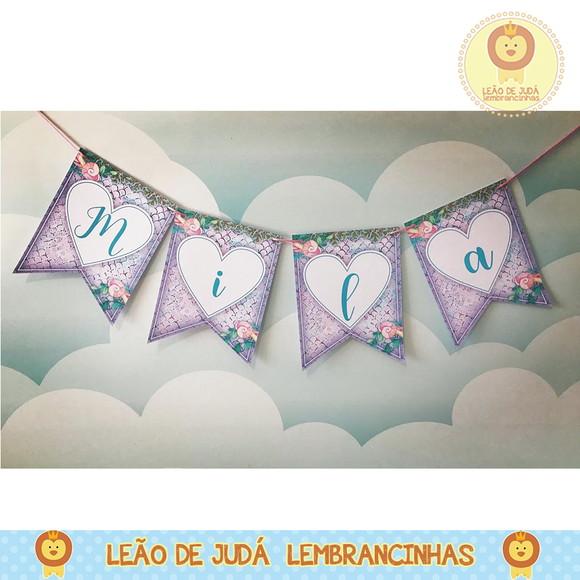 Bandeirola Personalizada Tema 3sereia