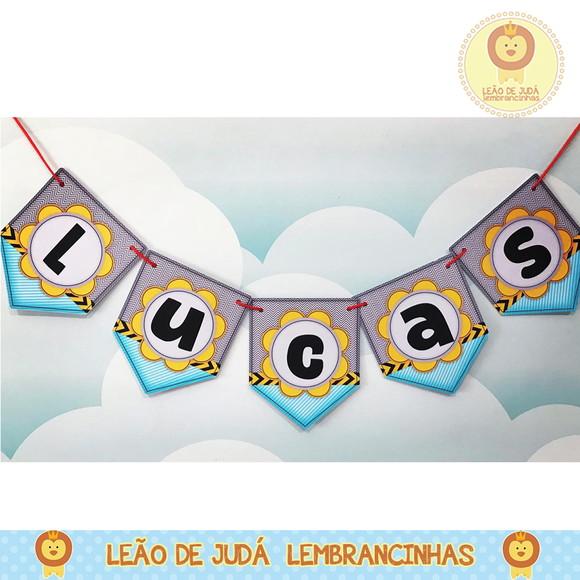 Bandeirola Personalizada Tema construção