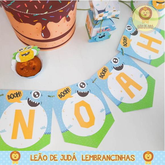 Bandeirola Personalizada Tema monstrinhos
