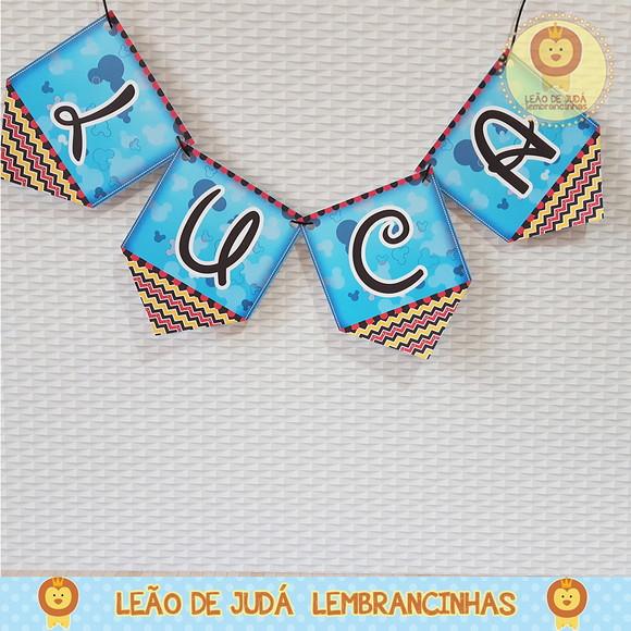 Bandeirola Personalizada Tema mickey