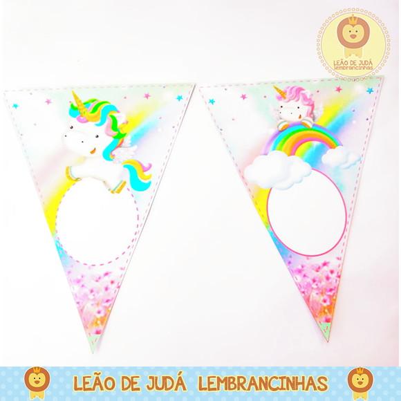 Bandeirola Personalizada unicórnio