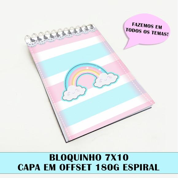 Bloquinho para festa tema Arco-íris