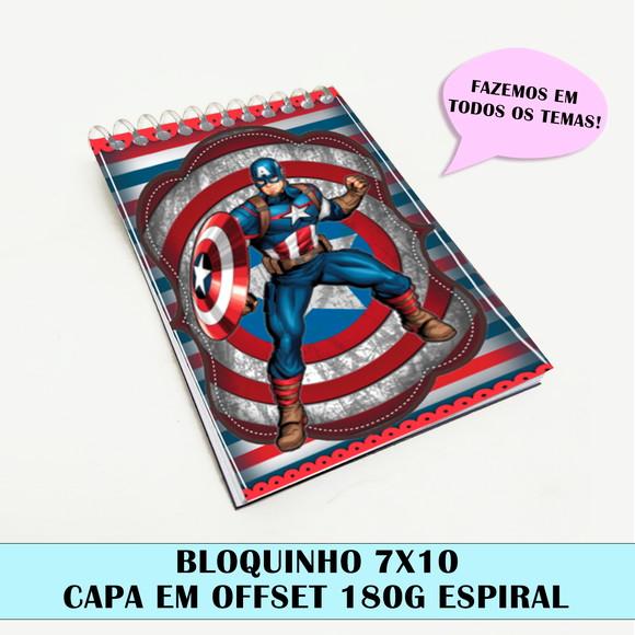 Bloquinho para Festa Tema Capitão América
