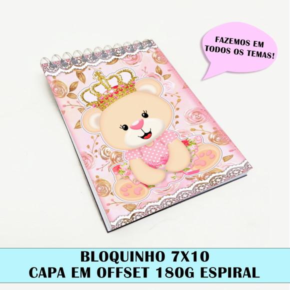 Bloquinho para festa tema ursinha princesa