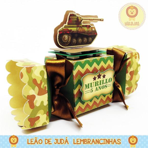 Caixa bala com aplique 3D Exercito