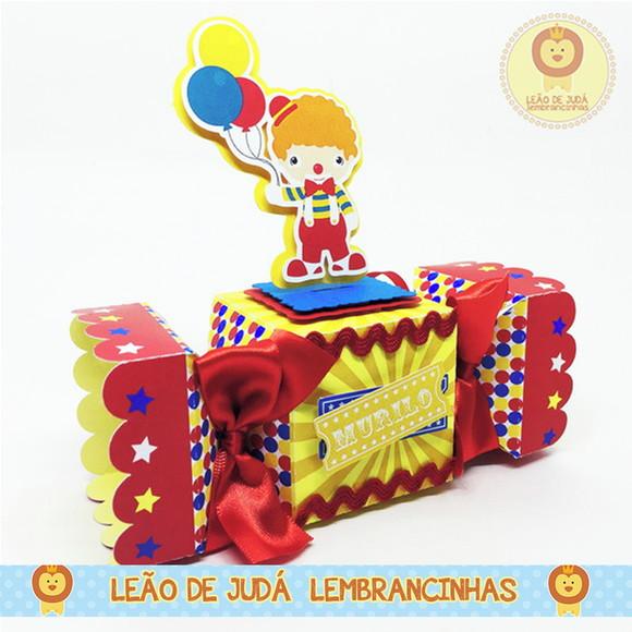 Caixa bala com aplique 3D tema Circo