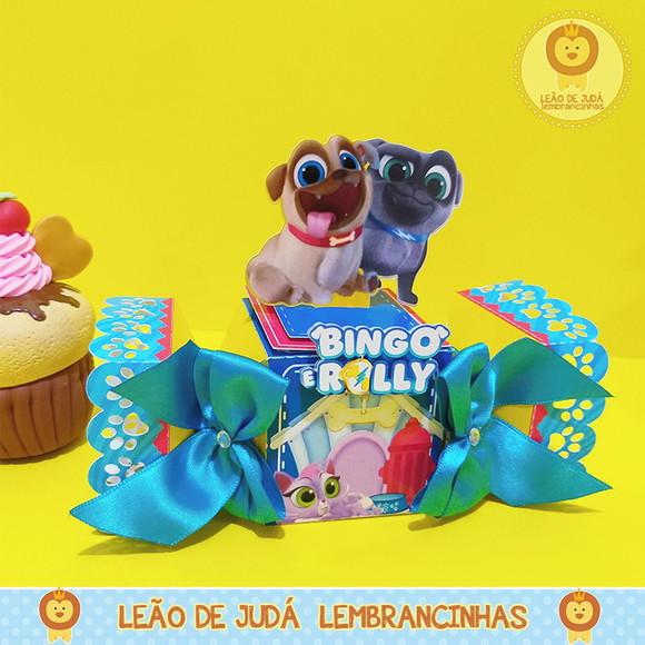 Caixa bala com aplique bingo e rolly