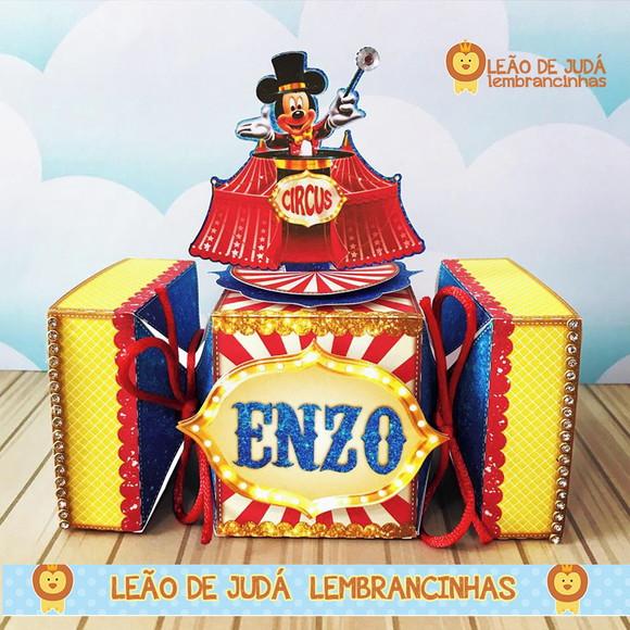 Caixa Bala com Aplique Circo do Mickey