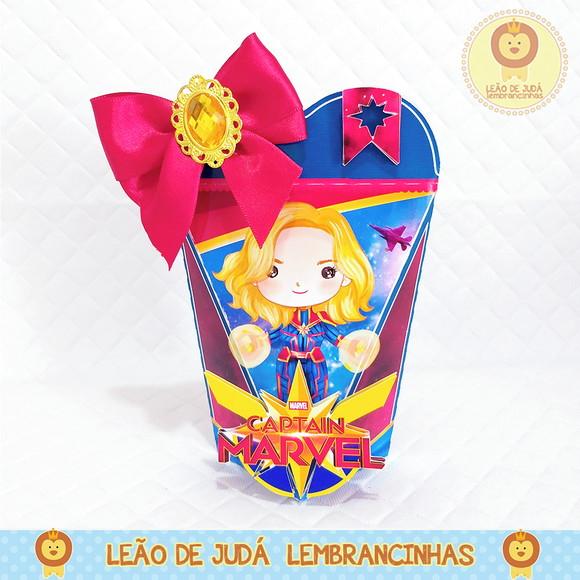 Caixa Coração tema Capitã Marvel