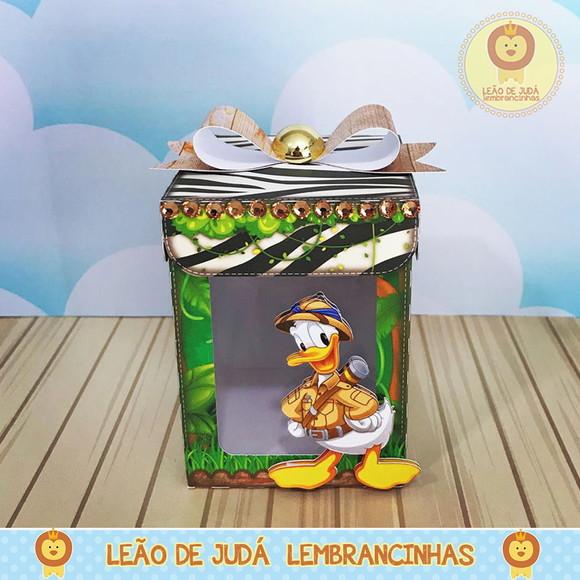 Caixa Cubo com Tampa Tema Mickey Safári