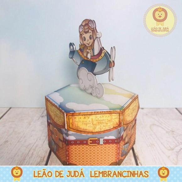 Caixa Hexagonal tema aviador
