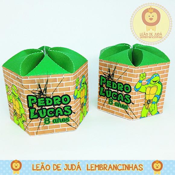 Caixa Hexagonal tema Tartaruga Ninja