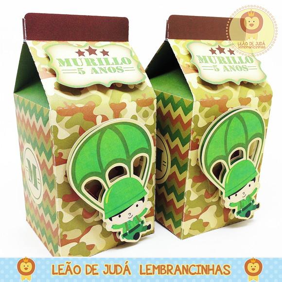 Caixa Milk Com aplique Exercito