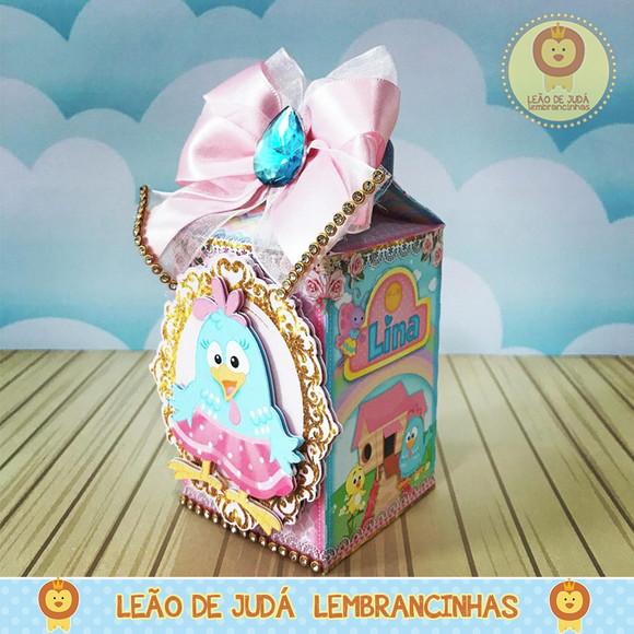 Caixa Milk Com aplique Galinha Pintadinha