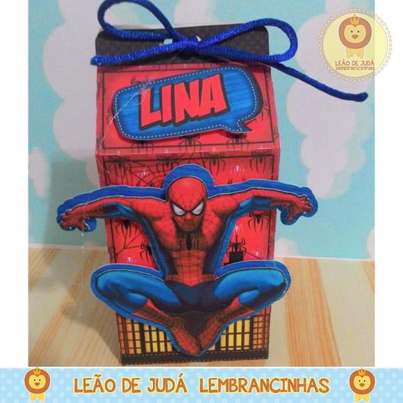 Caixa Milk Com aplique Homem Aranha