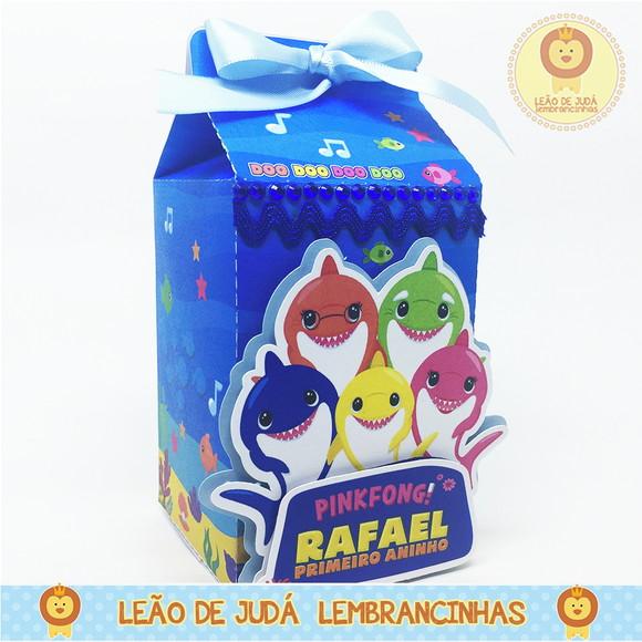 Caixa Milk Com aplique tema Baby Shark