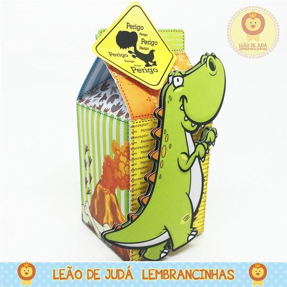 Caixa Milk Com aplique tema Dinossauro