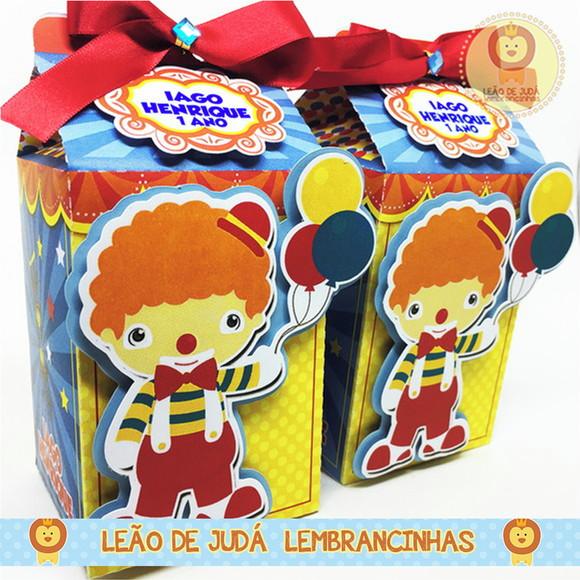 Caixa Milk Com aplique tema circo