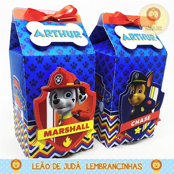 Caixa Milk com Aplique Tema Patrulha Canina
