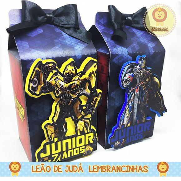 Caixa Milk Com aplique tema Transformers modelo 2