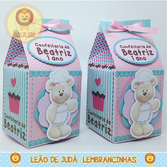 Caixa Milk Com aplique URSA CONFEITEIRA