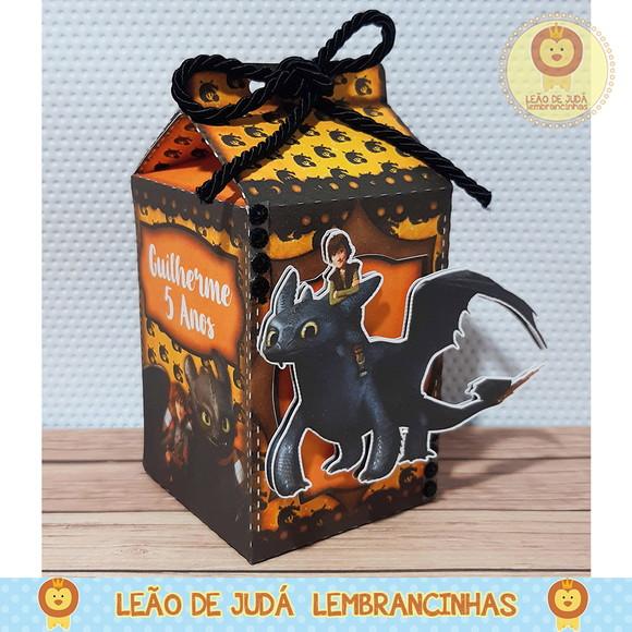 Caixa Milk com Aplique Treinar Seu Dragão