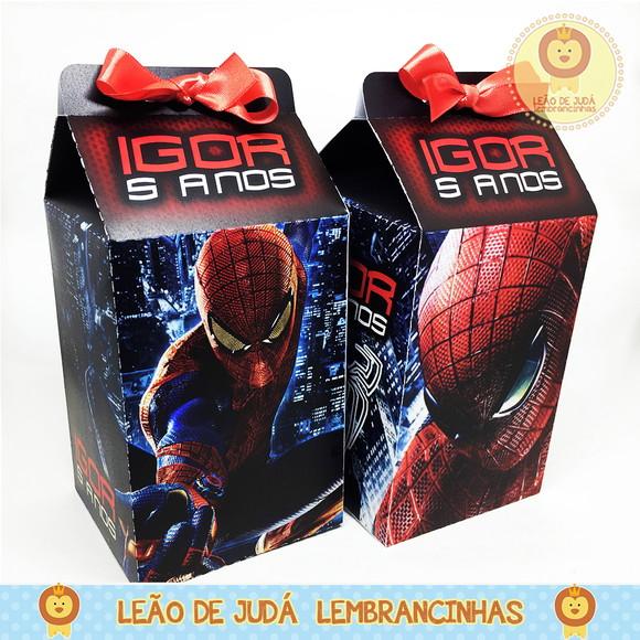 Caixa Milk Tema Homem Aranha modelo 2