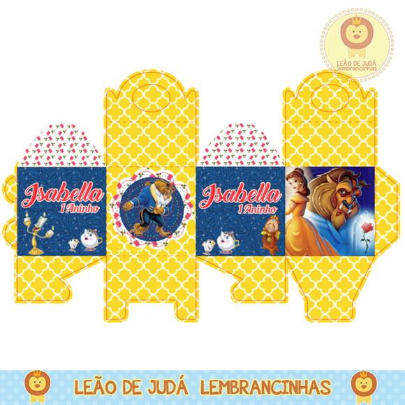 Caixa para festa bela e a fera
