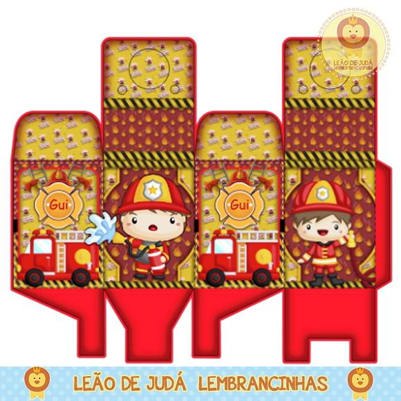 Caixa para festa bombeiro