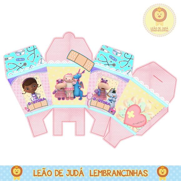 Caixa para festa doutora brinquedos