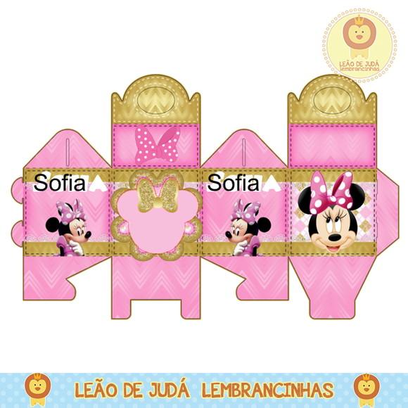 Caixa para festa minnie rosa