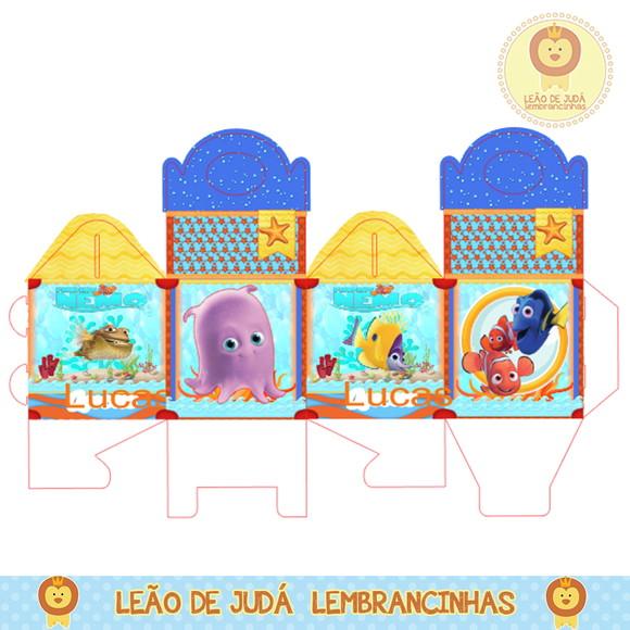 Caixa para festa procurando nemo